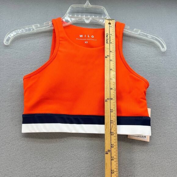 NWT Wilo The Label By Anthropologie Contra Workout Set Size X Small Orange/Navy - Picture 3 of 14